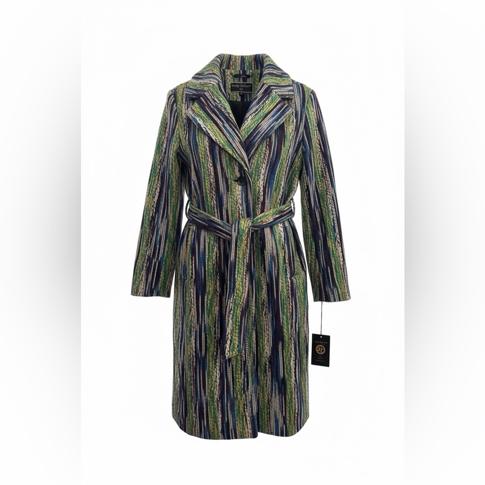 Kathy Ireland Multi-Color Faux Wool Duster Coat - NWT, Large